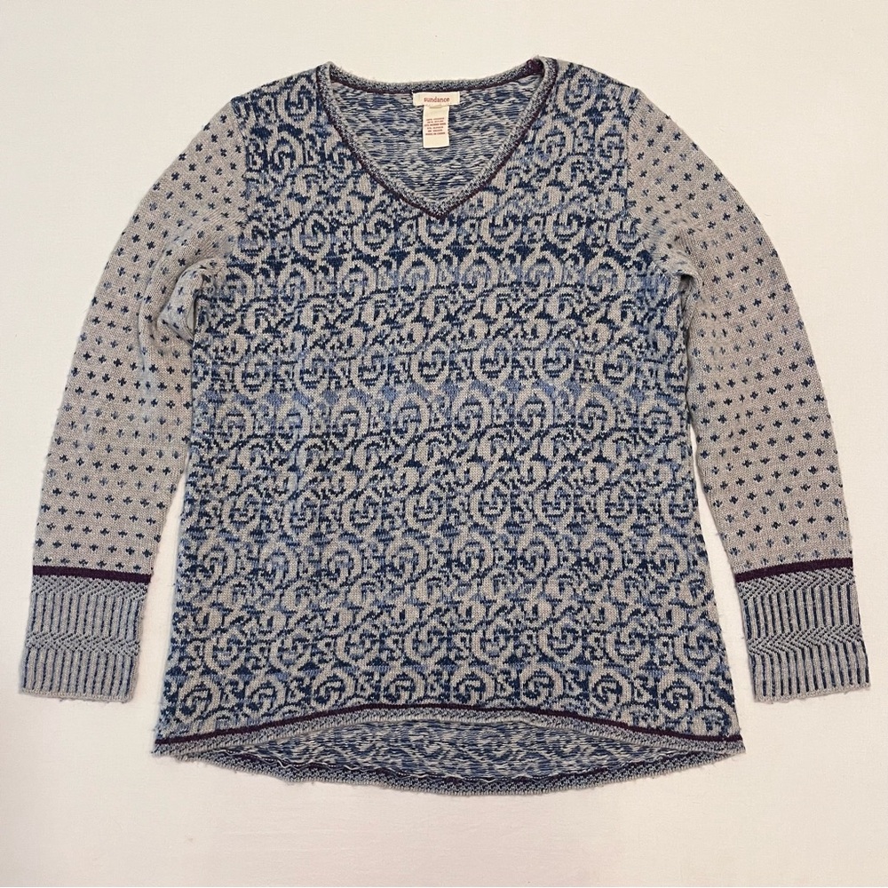 SUNDANCE Grey Soft Merino Wool Blend V-neck Long Sleeves Woman’s Sweater size S